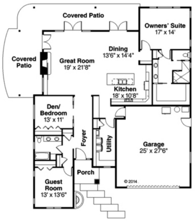 Plano de casa de 3 dormitorios y 210 metros cuadrados