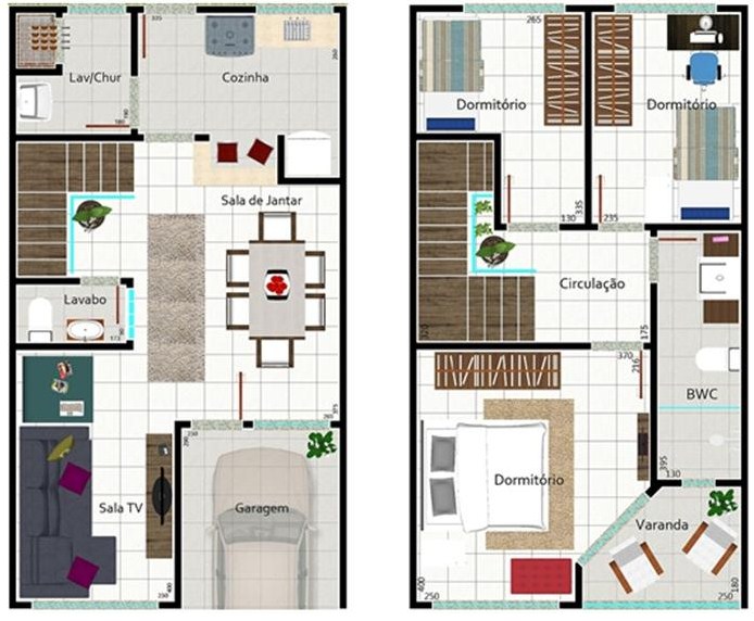 planos de casas de dos pisos de 180 metros cuadrados