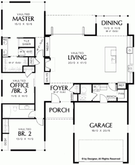 plano de casa de 160 metros cuadrados