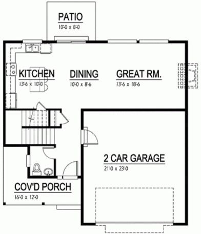 Plano de casa de madera de 3 dormitorios y 2 garajes