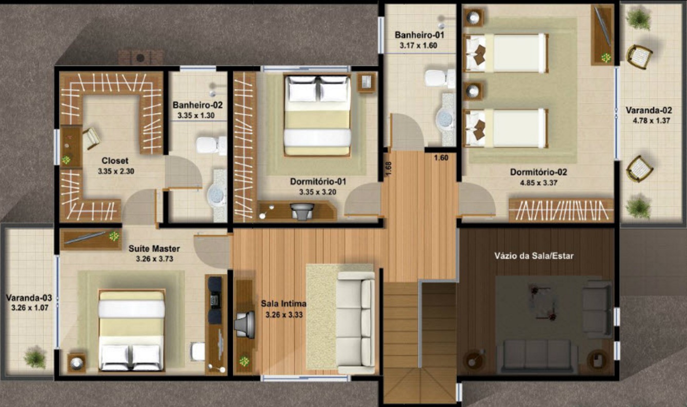 Planos de casas de 3 dormitorios