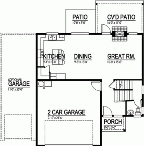 plano de casa moderna con 2 pisos y 2 dormitorios planta baja