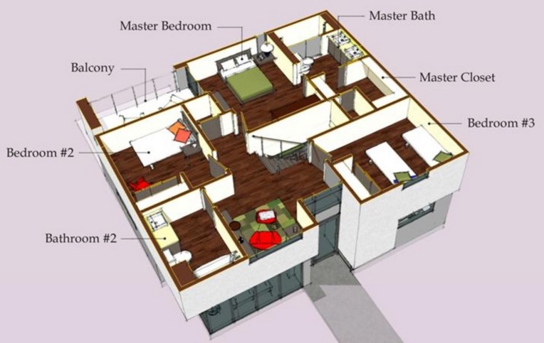 Plano de casa alta de 170 m2