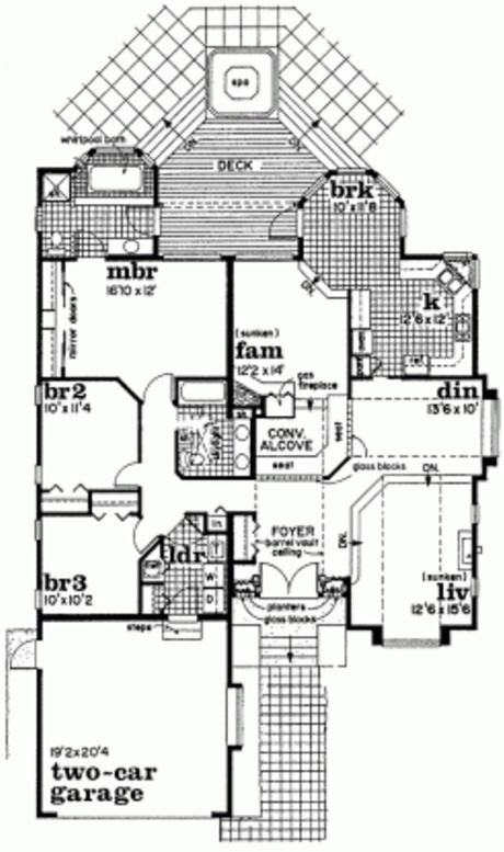 Plano de rancho de 3 dormitorios