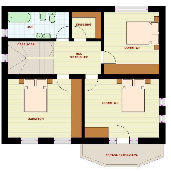 Modelos de casas de 2 pisos con 3 dormitorios