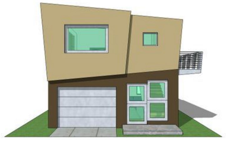 fachada casa minimalista pequeña