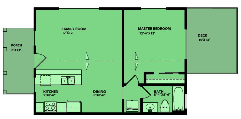 planos de casas prefabricadas de 1 dormitorio