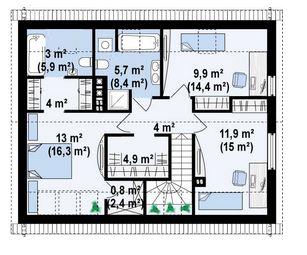 Plano de casa de 11 x 9 metros
