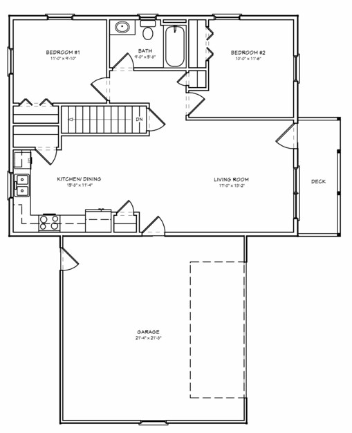 Planos de casas de 2 dormitorios con cochera doble