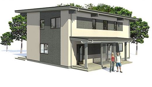 plano de casa rectangular de dos pisos sencilla