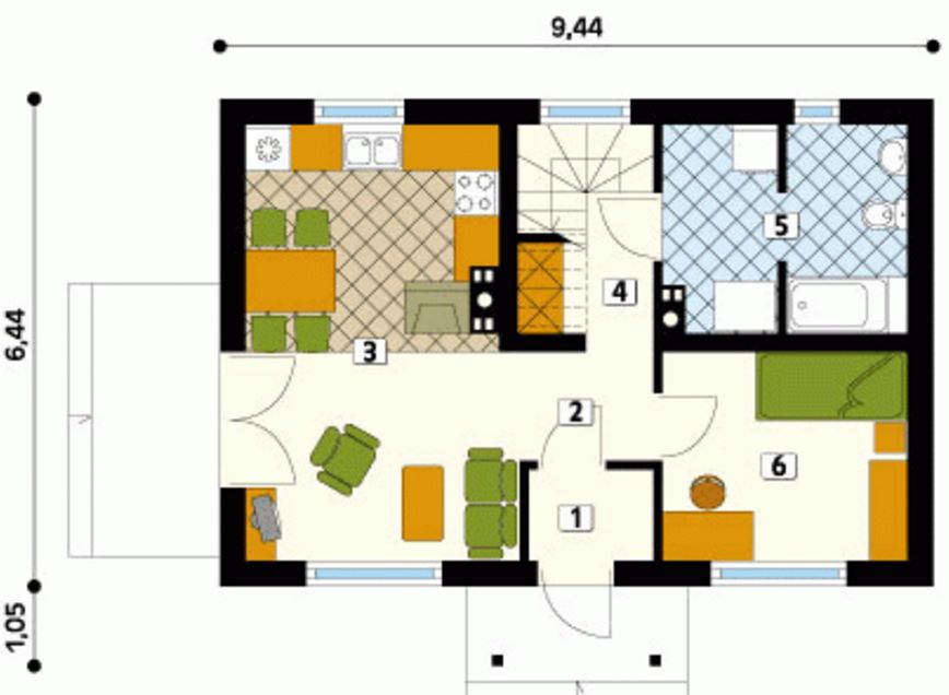 Plano de casa de 130 metros cuadrados