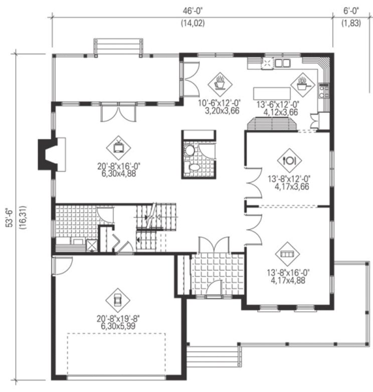 plano-de-casa-de-cuatro-dormitorios-con-2-pisos