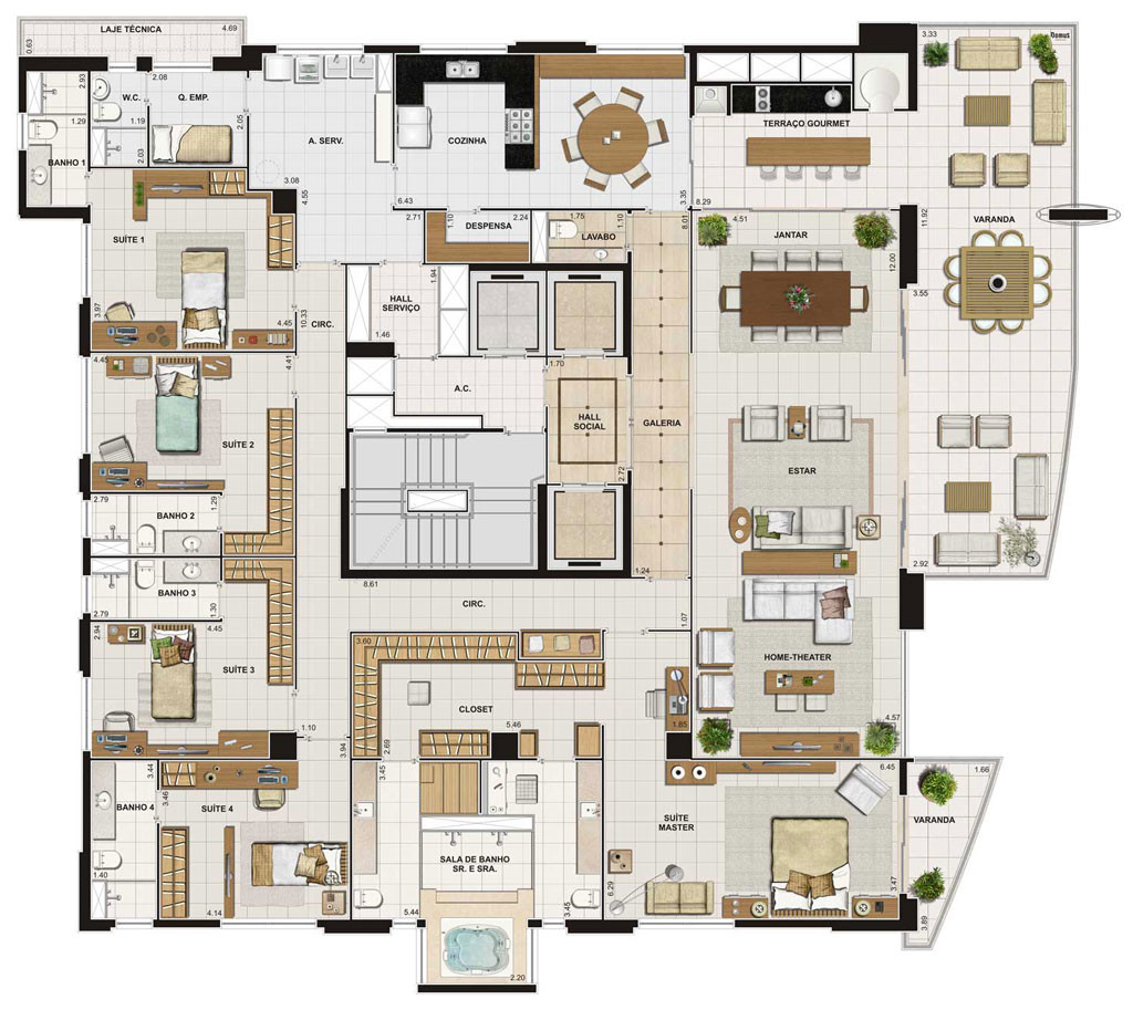 planos de casas con 6 dormitorios