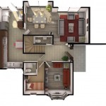 Plano de casa de 3 pisos
